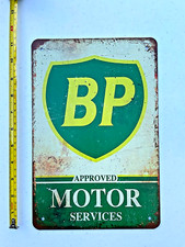 BP Motor Oil & Gas Tin Sign Gas Station Metal Art Shop Lube British Petroleum