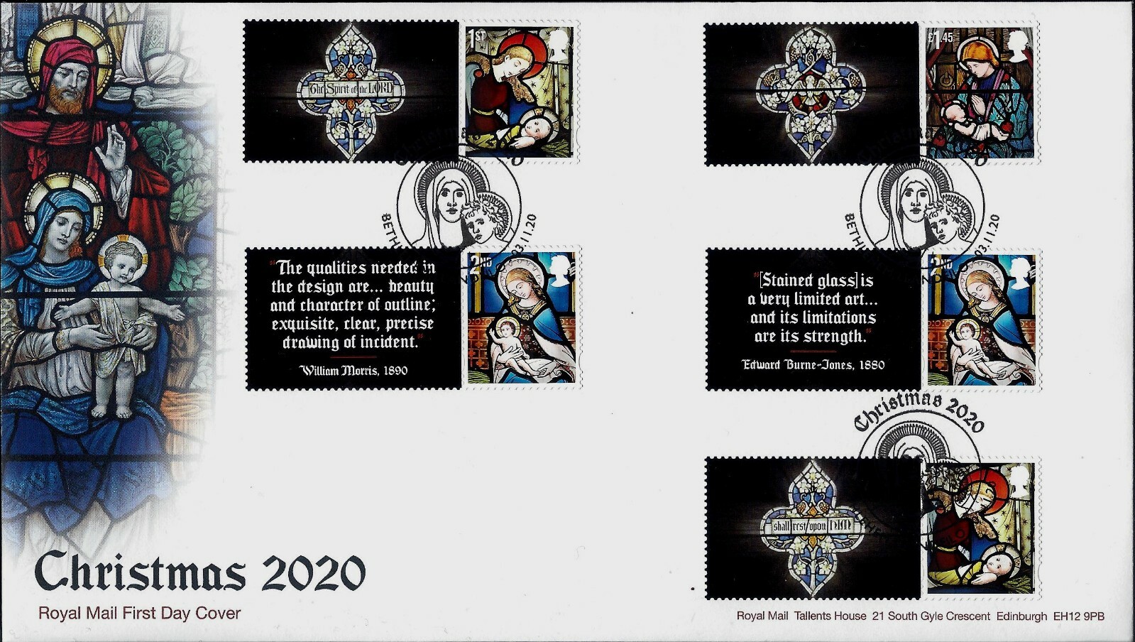 GB FDC 2020 CHRISTMAS STAMPS MINISHEET COLLECTOR SHEET 1ST & 2ND CLASS