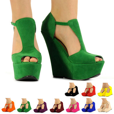 NEU MODISCHE PLATEAUSCHUHE DAMEN FRAUEN PARTY HOHER KEILABSATZ GRÖSSE 3-8