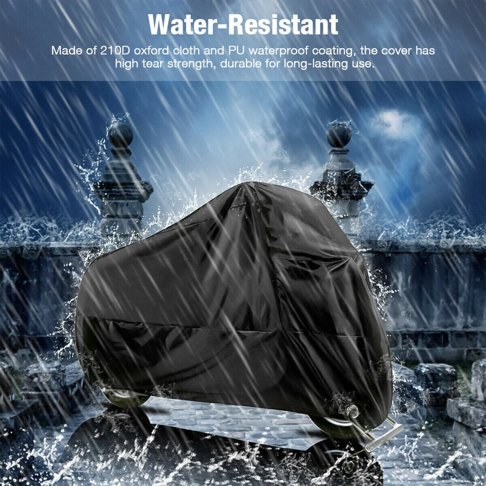 XXXXL Motorcycle Cover Outside Waterproof Storage Snow Rain Dust UV Anti-theft - Image 3 of 4