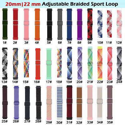 20mm 22mm Braided Solo Loop Band for Samsung Galaxy Watch 3 4 5 6 7 FE Active 2