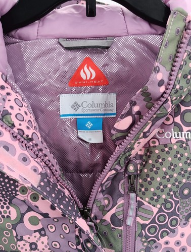 Columbia Magic Mile Coat Girl Medium Cupid Patchwork Ski Snowboard Omni Heat-AC1 - Picture 4 of 14