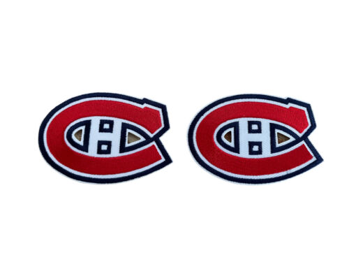 Ensemble de 2 marques patch insigne brodé fer/coudre équipe de la LNH Montréal Canadiens - Photo 1 sur 4