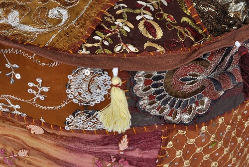 Indian Handmade Vintage Patchwork Cotton Ottoman Pouffe Cover Round Ethnic Decor - Picture 15 of 47