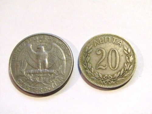 Greece 1893-A 20 Lepta Old Coin - Picture 3 of 5