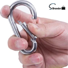 6pcs Stainless Steel Carabiner Snap Spring Hook Clip Marine Grade Eyelet Lock