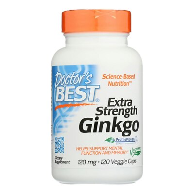 Doctor's Best - Ginko Extra Strength 120mg - 120 Vegetarian Capsules (Pack of 3)