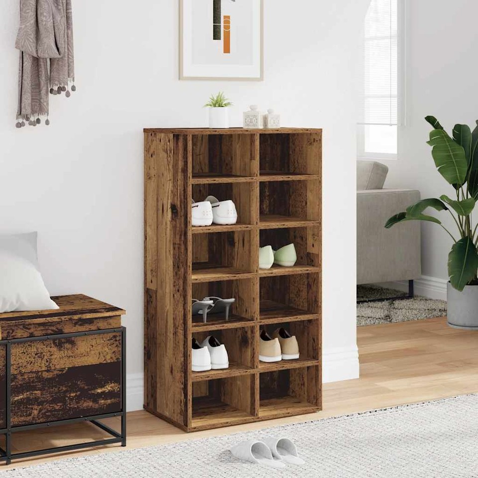 Shoe Rack Old Wood 54x34x100.5 cm Engineered Wood vidaXL eBay