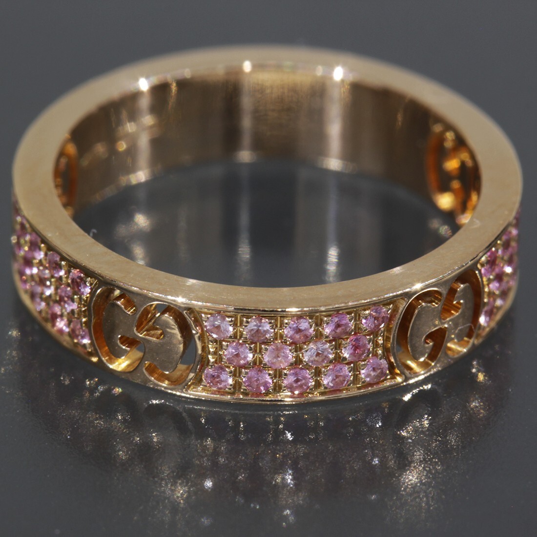GUCCI Pink Sapphire Icon Stardust Ring US4.25 K18PG 3.5g Newly