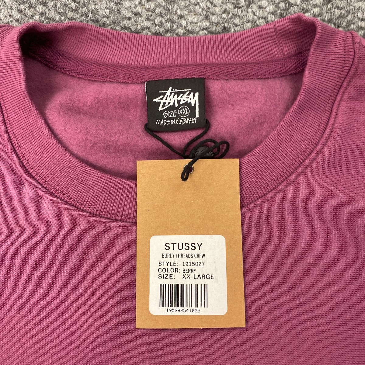 Stussy Burly Threads Crew Mens XXL Berry Sweatshirt | eBay