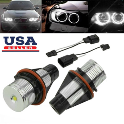 2x White LED Angel Eye Halo Ring Marker Bulbs – For BMW E39 & E60 M5 (Cold White, Plug & Play)