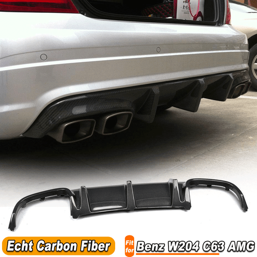 Passt für Mercedes W204 C63AMG 08-11 Carbon Heckdiffusor Heckstoßstange Diffusor - Bild 1 von 10