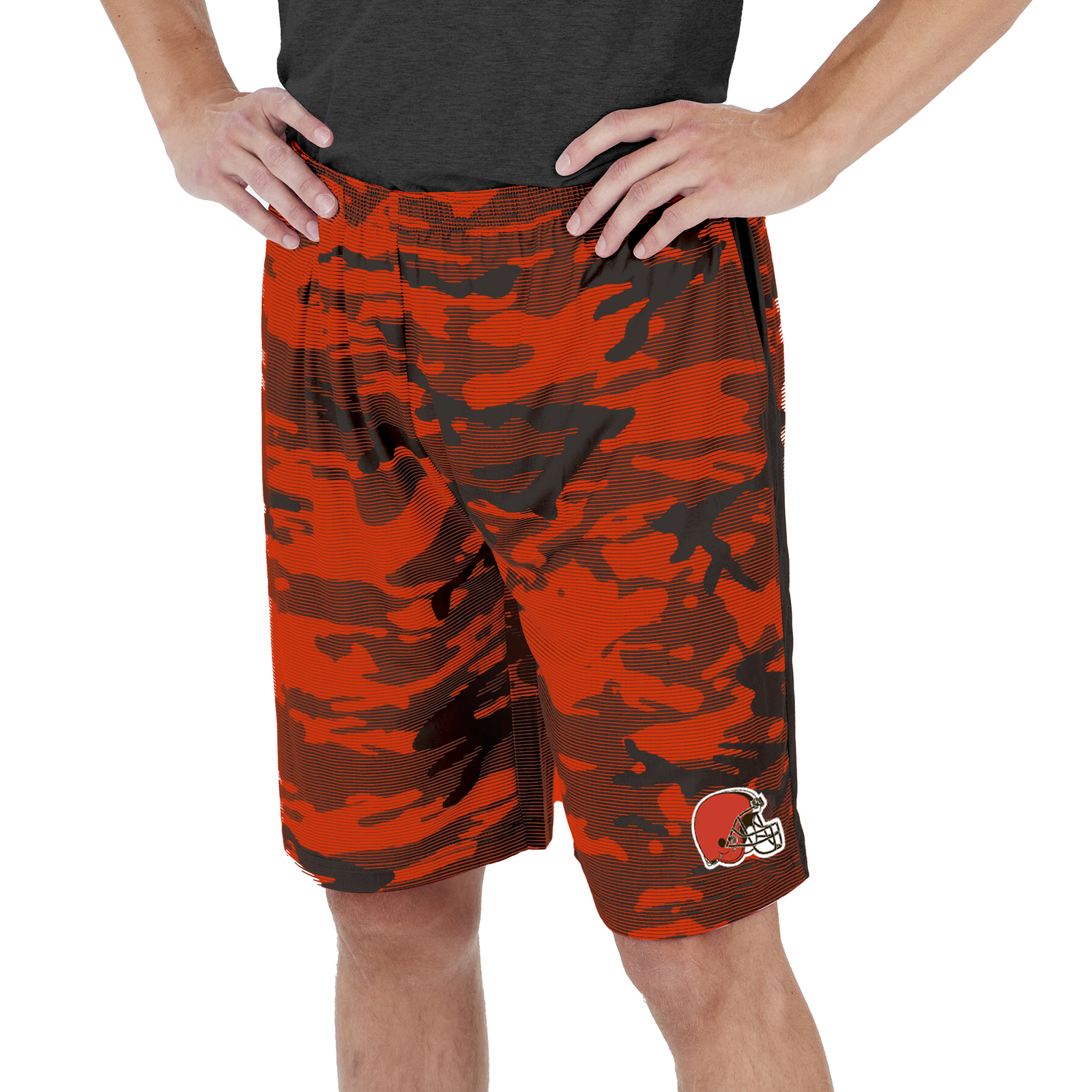 Легкие камуфляжные шорты Zubaz Mens NFL Cleveland Browns Lines с логотипом