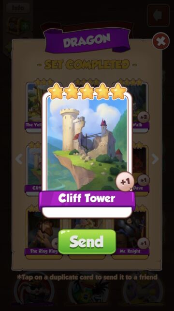 Card Coin Master The Cliff Tower Rare Card From Dragon Set