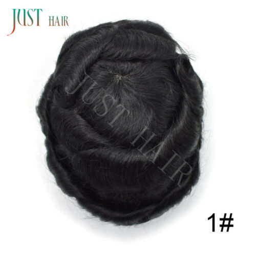 French Lace Front Mens Toupee Poly Skin Hairpieces Human Hair Replacement System - Picture 14 of 76