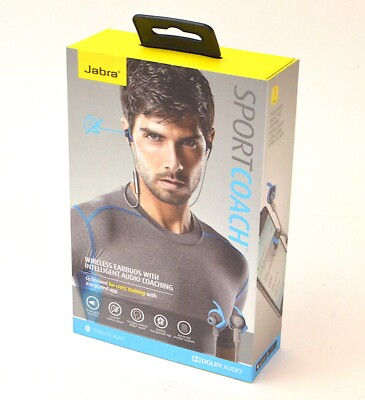 Jabra Sport Coach Bluetooth Wireless Earbuds, Blue *New* 100