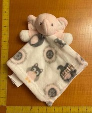 Blankets Beyond Adorable Nunu Elephant Security Blanket Pink White Gray