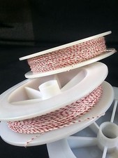  1 White w/ Red Genuine Irish Linen Single Pool Billiard Cue Wrap Spool