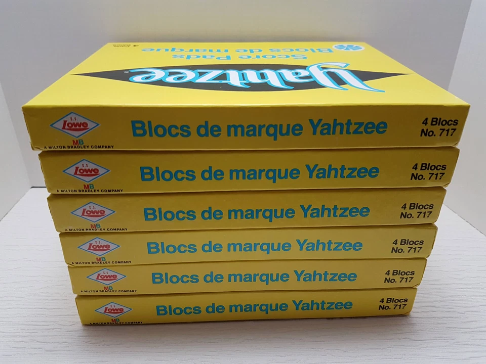 Milton Bradley 1973 Yahtzee 480 Score Pads Rare French/English Version NOS Copp  - Image 3 of 4