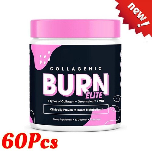 Collagenic Burn Elite,Collagen Peptides Infused Thermogenic Fat Burner 60Pcs/-!