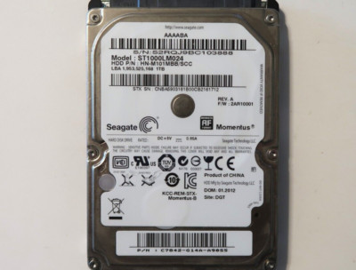 Seagate ST1000LM024 HN-M101MBB/SCC 2AR10001 1TB 2.5'' C7842-G14A China 01.2012