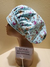 Flintstones NC Women's Bouffant Surgical Scrub Hat/Cap Handmade