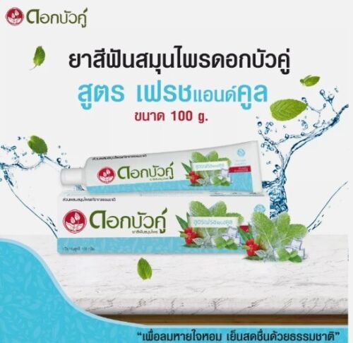 Twin Lotus Original Natural Herbal Dok Bua Ku Toothpaste Fresh & Cool 100g - Picture 4 of 17