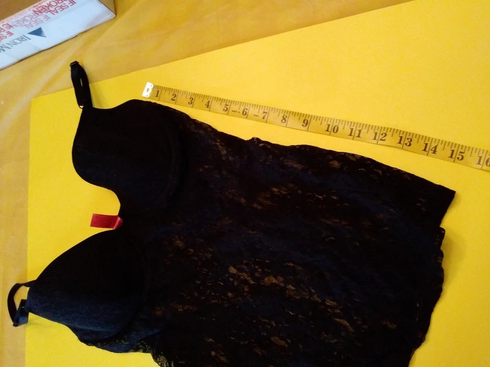 Top corto camisola mujer material bustier niña encaje negro talla 36B Foto 3 de 4