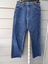 Wrangler Women Denim Blue Jeans 9x32 5 Pocket Top Stitching Cowboy USA Made