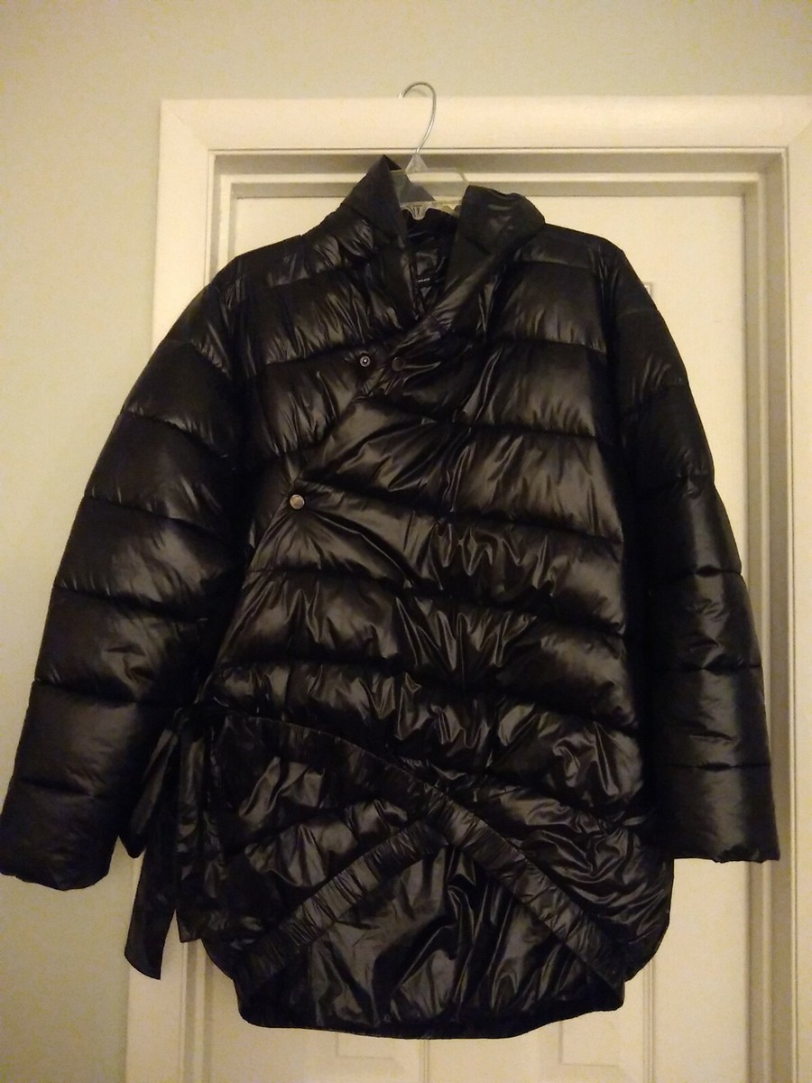 Universal Standard 3xs Kanda Puffer Black Coat Quilted Cocoon Wrap