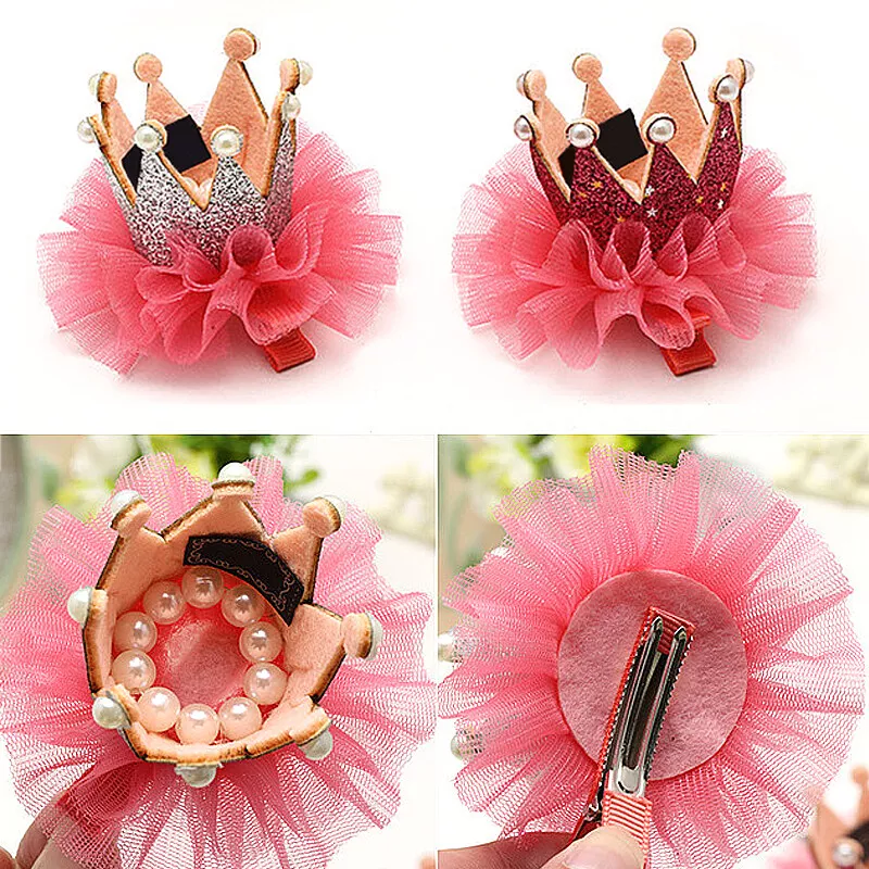Crown hair clip cheap for baby girl