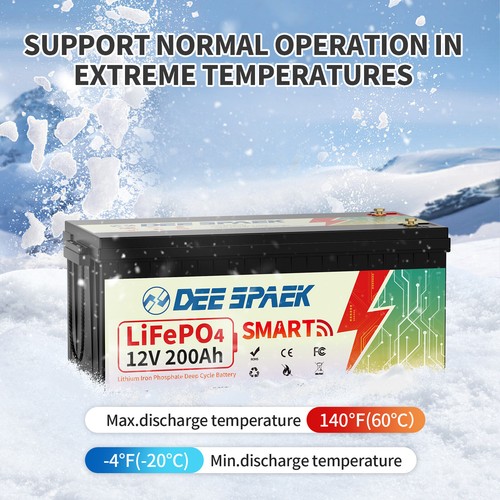 12V 200Ah LiFePO4 Lithium Battery 200A BMS Bluetooth for Solar RV +7A Charge - Picture 11 of 25