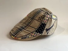 BREATHABLE NEWSBOY HAT EMBROIDERED ADJUSTABLE CAP BERET GATSBY CABBIE FLATCAP