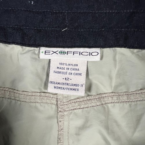 ExOfficio Women's Straight Pants 12 Beige 100% Nylon Drawstring Wais - Picture 3 of 6