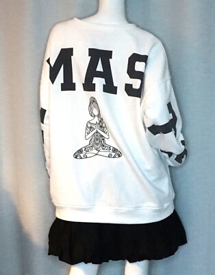 Oversize Sweater Sweat Shirt Namaste Offwhite Anthrazit Yoga 38,40,42,44 Neu