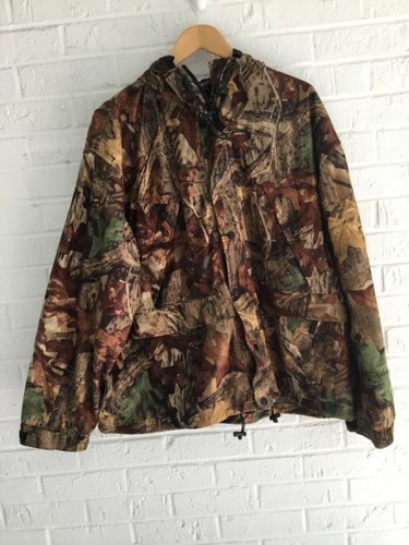 WFS Element Gear BURLY LITE CAMO Weather Resistant HUNT JACKET MENS XL HOODIE A+