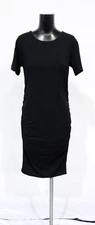 A Pea in the Pod Women's Luxe Side Ruched S/S Maternity Dress DG4 Black Medium