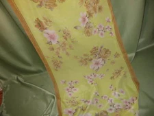 BAHARI GROUP SCARF - New Old Stock Ladies Vintage Yellow with pink flowers