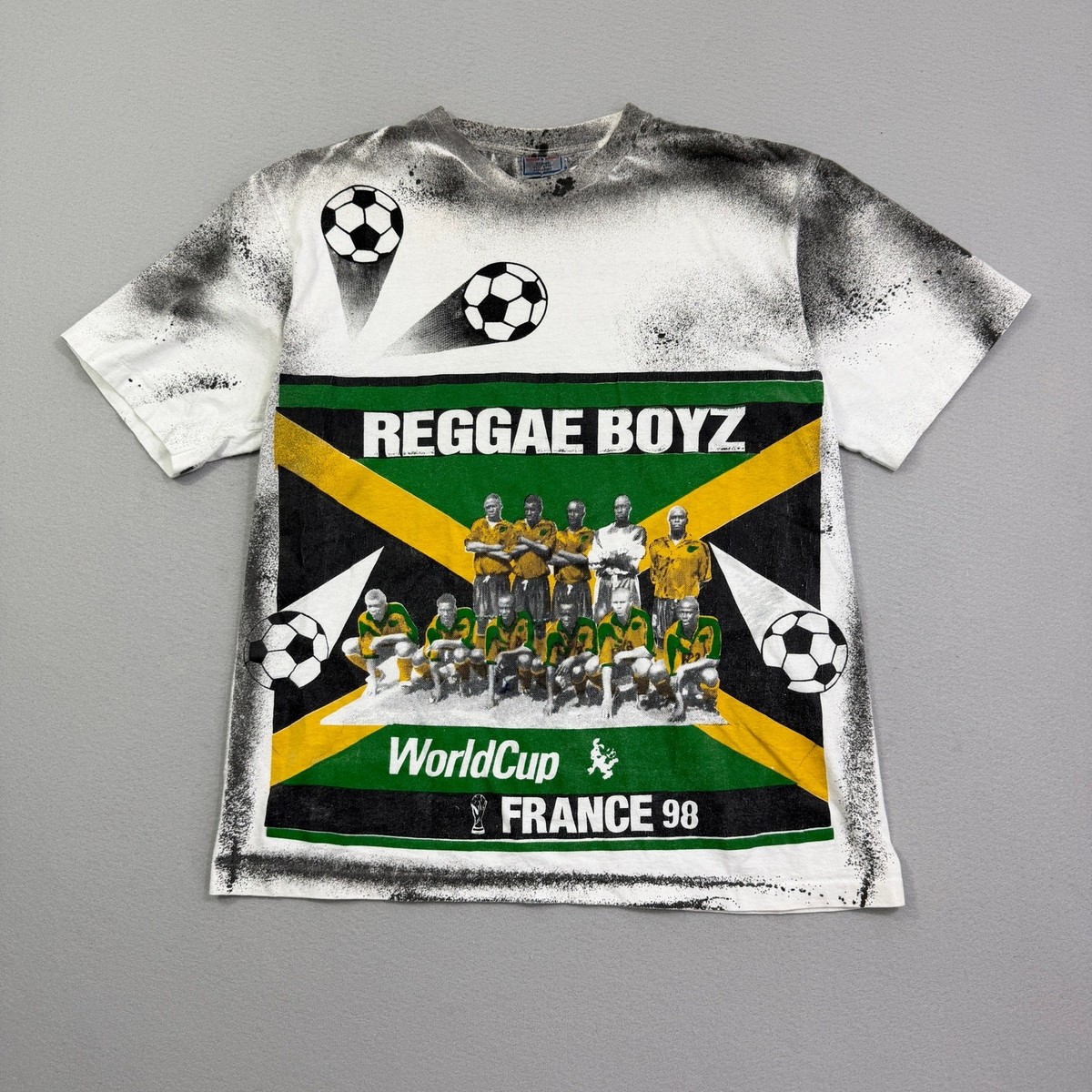 Vintage 1998 World Cup Jamaica Reggae Boyz Shirt Men's XL 90s AOP