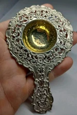 Antique 800 Silver Ornate Over Cup Tea Strainer ~ 23.48 G