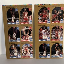 1990 MICHAEL JORDAN NBA KOSZYKÓWKA OBRĘCZE / NIECIĘTE KARTY / JORDAN MAGIC / 2 ARKUSZE