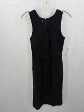 Pre-Owned Oscar de la Renta Black Size 6 Knit Knee Length Sleeveless Dress