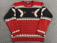 Vintage 80s Woolrich Mallard Duck Wool Knit Sweater Mens XL Heritage Outdoor