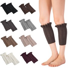 Women Knitted Short Leg Warmer Ladies Stylish Boot Cuffs Socks Accessories
