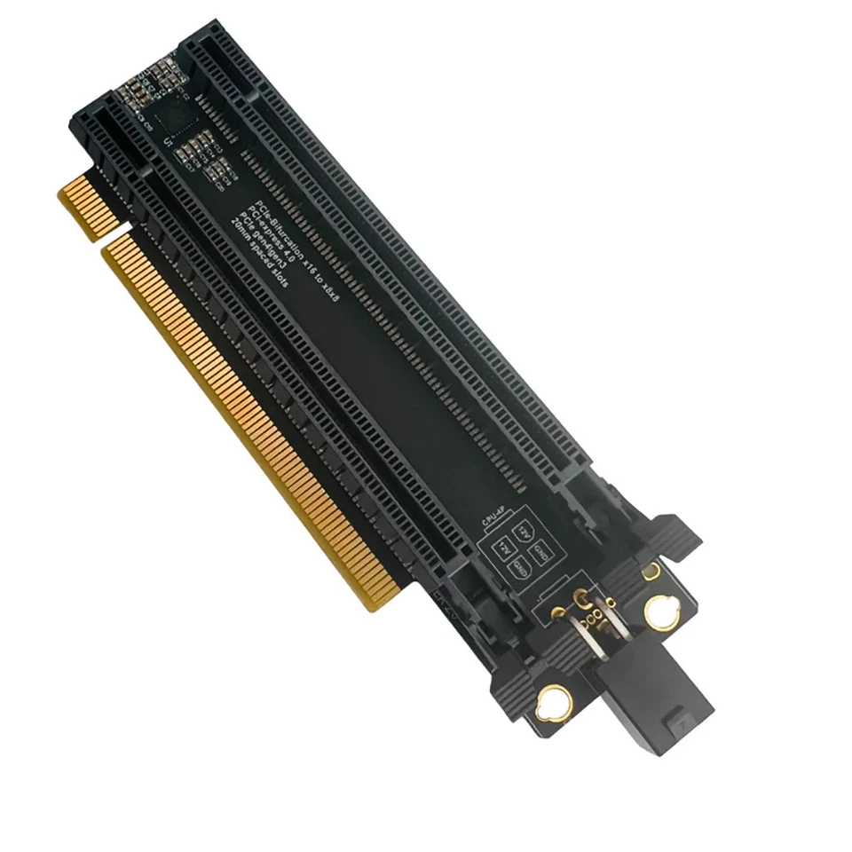 PCI-E 4.0 x16 1 to 2 Expansion Card Gen4 Split Card PCIe-Bifurcation 16X to x8x8 - Image 3 of 4