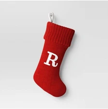 Wondershop Monogram Christmas Stocking Letter "R" Initial Red Holiday 