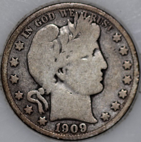 * 1909-S Barber Half Dollar 90% Silver, 100+ years Old As Shown
