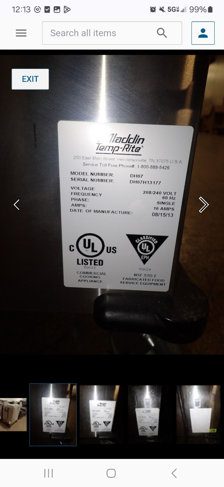 Aladdin Temp-Rite Mobile Heated Plate Dispenser DH07 Equipment Used Condition 