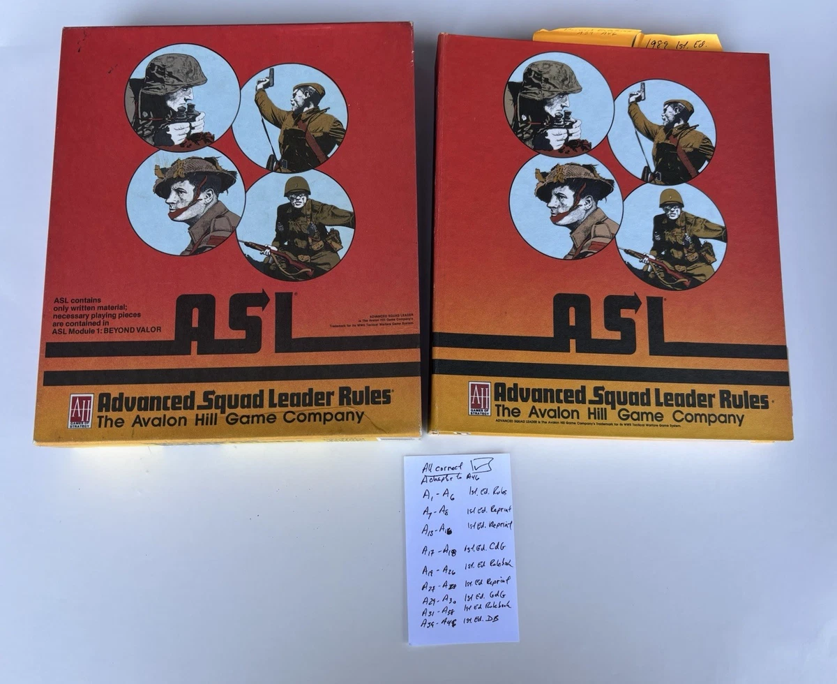 Avalon Hill War Advanced Squad Leader Contemporary Manufacture
