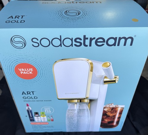 SodaStream Art Gold Soda Maker with Additional Cylinder and Flavors Bundle! NEW - Picture 5 of 8